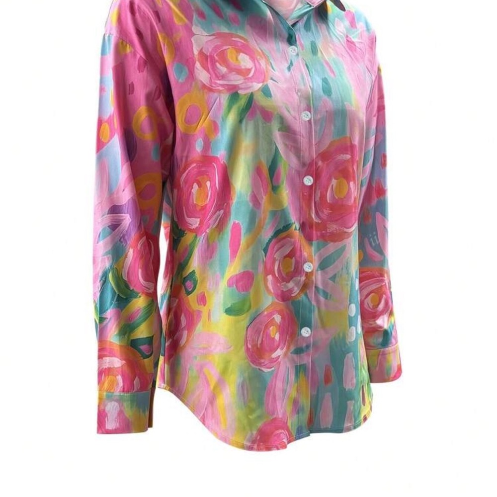 BNWT- Vibrant Floral Button-Down Shirt - Picture 3 of 4